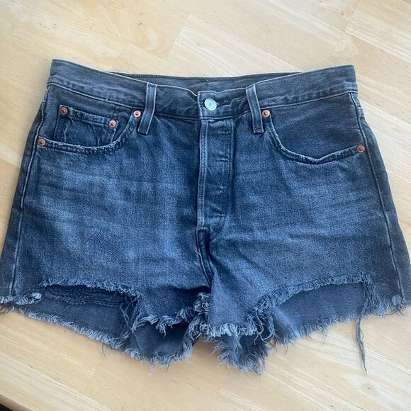 Levi's Pants - LEVIS Black High Rise 501 Cut Off Short Off W29